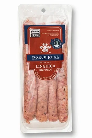 PORCO REAL - SUPER PROMO - Próximo ao Vencimento (23/07) - Linguiça Fininha com quatro unids - 300g