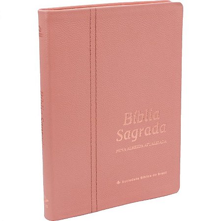 Bíblia Sagrada Slim - Couro Legítimo Colors Rosa NAA SBB