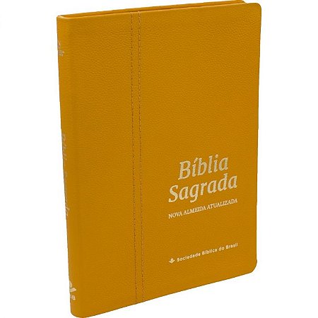 Bíblia Sagrada Slim - Couro Legítimo Colors Açafrão NAA SBB