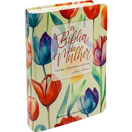 Bíblia da Mulher  Nova Edição NAA Tulipa Laranja SBB