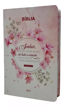 Bíblia Sagrada Nova Versão Internacional Capa Dura Floral