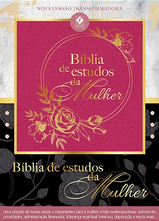 Bíblia de Estudos da Mulher – LT Grande Rosa com Índice  NVT