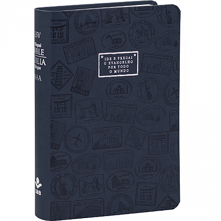 Bíblia Bilíngue Português (NAA) - Inglês (ESV) - Azul - SBB