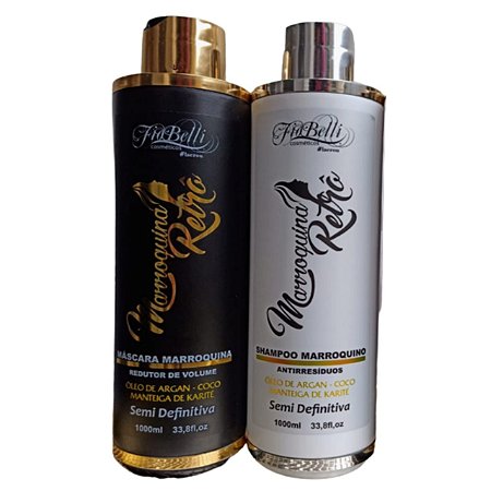 Escova Progressiva Marroquina Retrô FioBelli 2x1000ml
