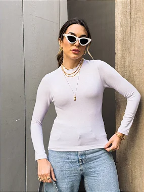 BLUSA MANGA LONGA SEGUNDA PELE BRANCO