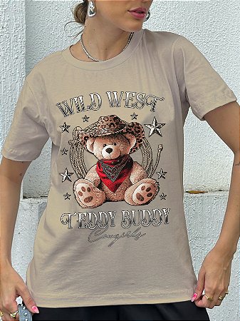 T-SHIRT PLUS SIZE URSINHO TEDDY BUDDY BEGE XG