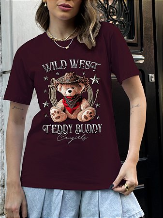 T-SHIRT PLUS SIZE URSINHO TEDDY BUDDY MARSALA XG
