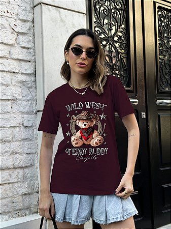 T-SHIRT URSINHO TEDDY BUDDY MARSALA
