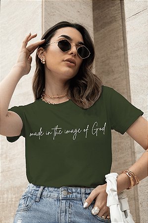 T-SHIRT IMAGE OF GOD DTF VERDE MILITAR