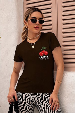T-SHIRT CHERRY AUTHENTIC DTF CHOCOLATE