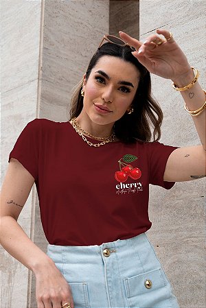 T-SHIRT CHERRY AUTHENTIC DTF MARSALA