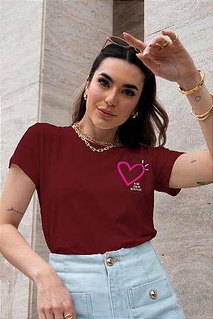 T-SHIRT CORAÇÃO WITH DTF MARSALA