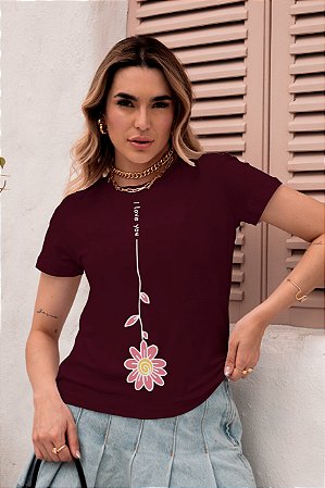 T-SHIRT FLOR I LOVE DTF MARSALA