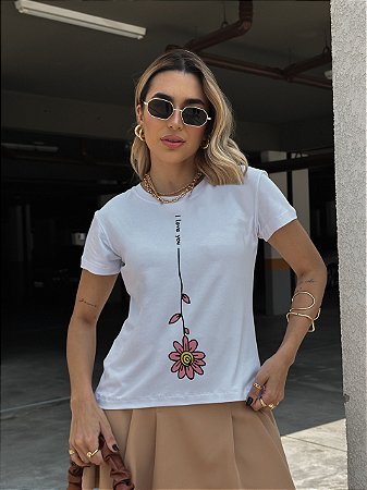 T-SHIRT FLOR I LOVE DTF BRANCO