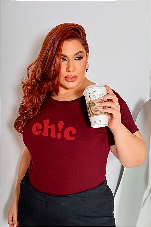 T-SHIRT PLUS SIZE CHIC DTF MARSALA
