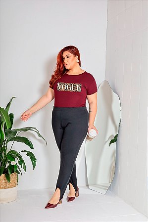 T-SHIRT PLUS SIZE VOGUE ANIMAL PRINT DTF MARSALA XG