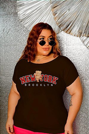 T-SHIRT PLUS SIZE URSO NEW YORK DTF CHOCOLATE XG