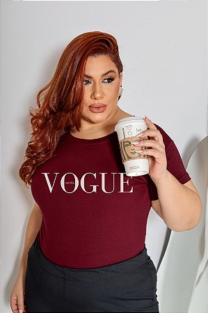 T-SHIRT PLUS SIZE VOGUE ESPANA DTF MARSALA XG