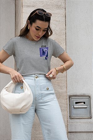 T-SHIRT TÉDIO DIVERTIDAMENTE DTF CINZA