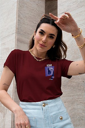 T-SHIRT TÉDIO DIVERTIDAMENTE DTF MARSALA