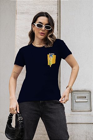 T-SHIRT ALEGRIA DIVERTIDAMENTE DTF AZUL MARINHO