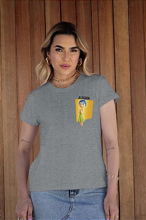 T-SHIRT ALEGRIA DIVERTIDAMENTE DTF CINZA