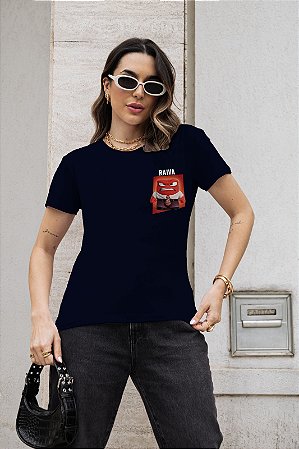 T-SHIRT RAIVA DIVERTIDAMENTE DTF AZUL MARINHO
