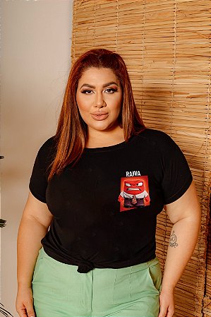 T-SHIRT PLUS SIZE RAIVA DIVERTIDAMENTE DTF XG