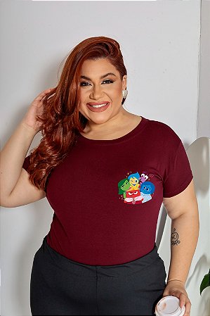 T-SHIRT PLUS SIZE DIVERTIDAMENTE DTF MARSALA XG