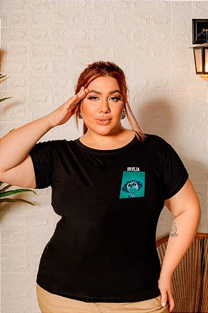 T-SHIRT PLUS SIZE INVEJA DIVERTIDAMENTE DTF XG