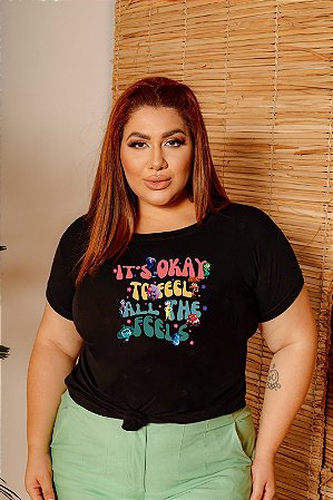 T-SHIRT PLUS SIZE IT'S OKAY DIVERTIDAMENTE DTF XG