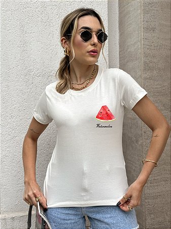 T-SHIRT MELANCIA DTF BRANCO