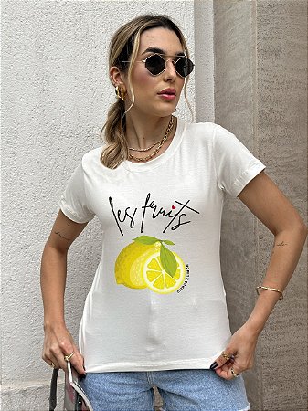 T-SHIRT LES FRUITS LEMON DTF BRANCO