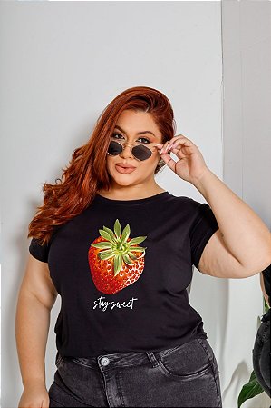 T-SHIRT PLUS SIZE MORANGO STAY SWEET DTF XG