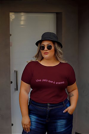 T-SHIRT PLUS SIZE VIVA INFINITO DTF MARSALA XG