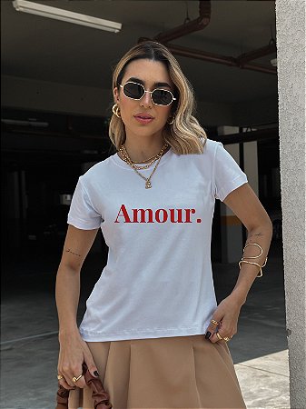 T-SHIRT AMOUR. DTF BRANCO