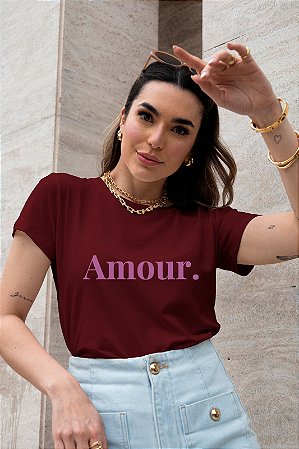 T-SHIRT AMOUR. DTF MARSALA