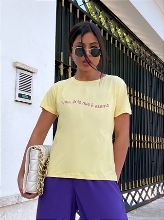 T-SHIRT VIVA INFINITO DTF AMARELO BEBÊ