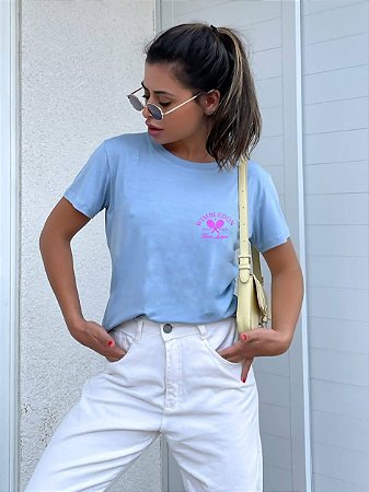 T-SHIRT RAQUETES WIMBLENDON DTF AZUL BEBÊ