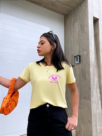 T-SHIRT RAQUETES WIMBLENDON DTF AMARELO BEBÊ