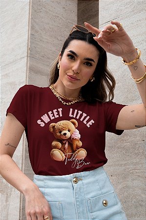 T-SHIRT URSINHO SWEET DTF MARSALA