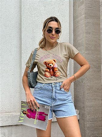 T-SHIRT URSINHO SWEET DTF BEGE