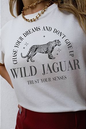T-SHIRT WILD JAGUAR DTF OFF WHITE