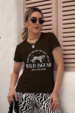 T-SHIRT WILD JAGUAR DTF CHOCOLATE
