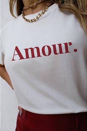 T-SHIRT PLUS SIZE AMOUR. DTF OFF WHITE XG