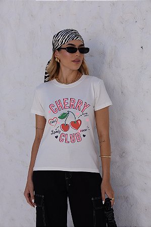 T-SHIRT CHERRY CLUB DTF OFF WHITE