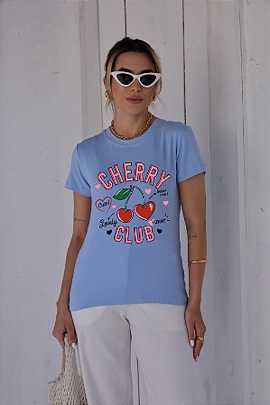 T-SHIRT CHERRY CLUB DTF AZUL BEBÊ