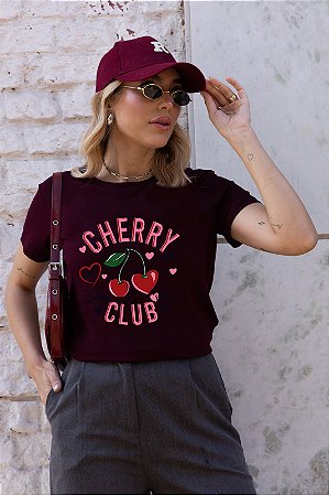 T-SHIRT CHERRY CLUB DTF MARSALA