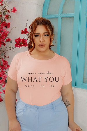 T-SHIRT PLUS SIZE WHAT YOU DTF ROSA BEBÊ XG