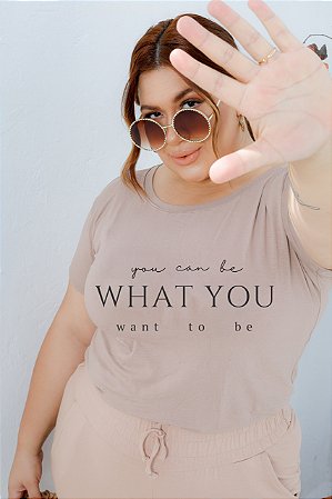 T-SHIRT PLUS SIZE WHAT YOU DTF BEGE XG